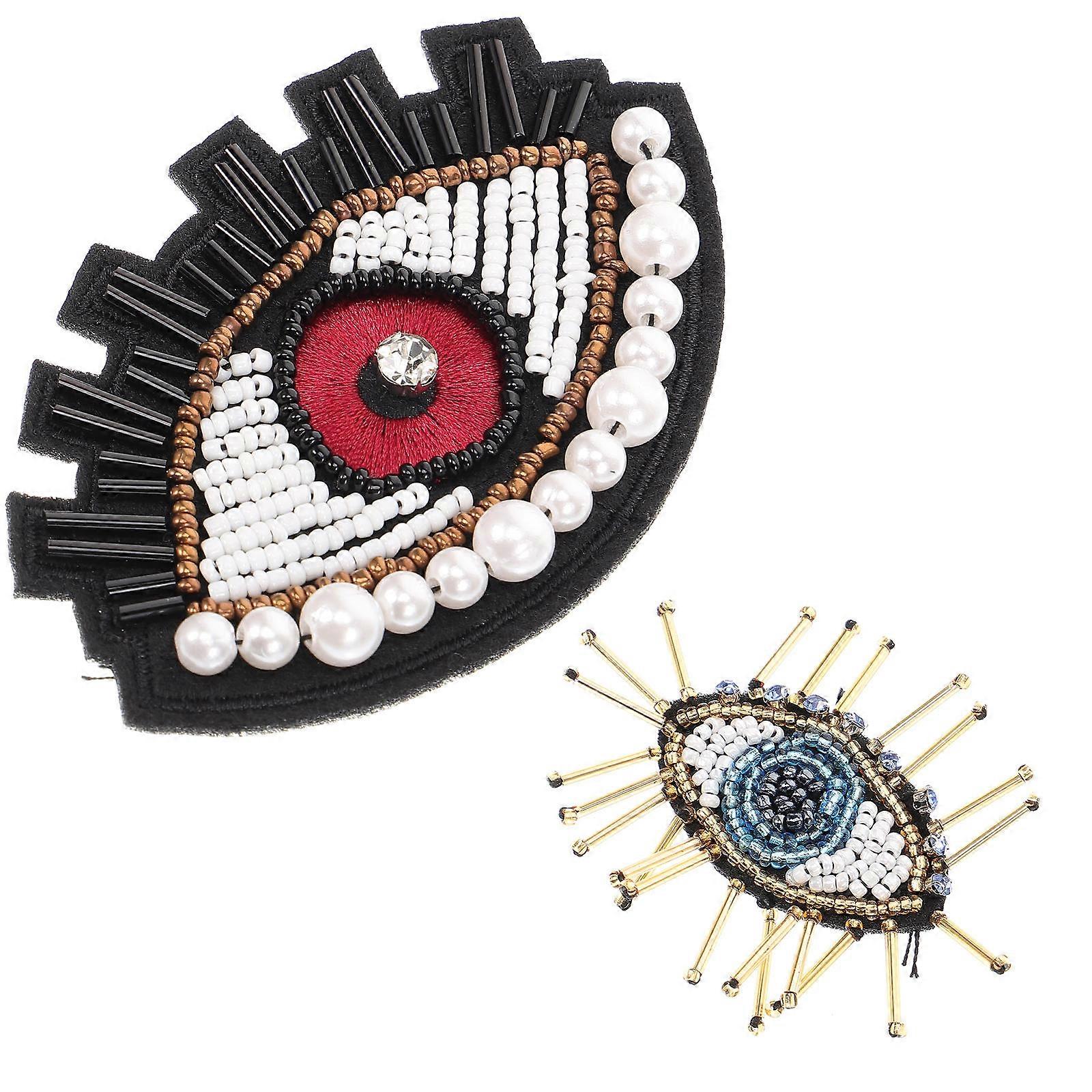 Garment Patches Eye Shape Patch for DIY Sewing 4Pcs Assorted Colors