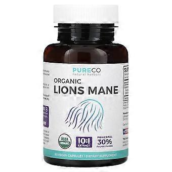 Pure Co., Melena de León Orgánica, 60 Cápsulas Veganas (500 mg por cápsula)