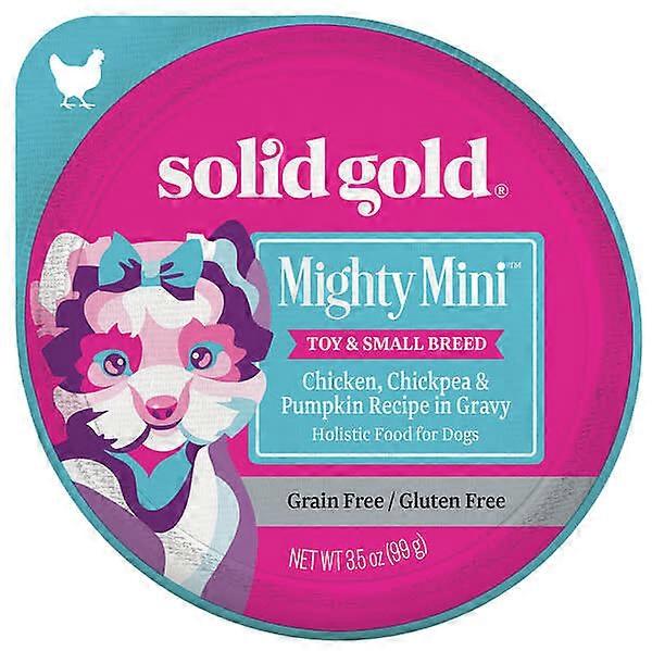 Solid Gold, Mighty MiniÃÂÃÂ¢ÃÂÃÂÃÂÃÂ¢, For Toy & Small Breed Dogs, Chicken, Chickpea & Pumpkin Recipe in Gravy, 3.5 oz (99 g)