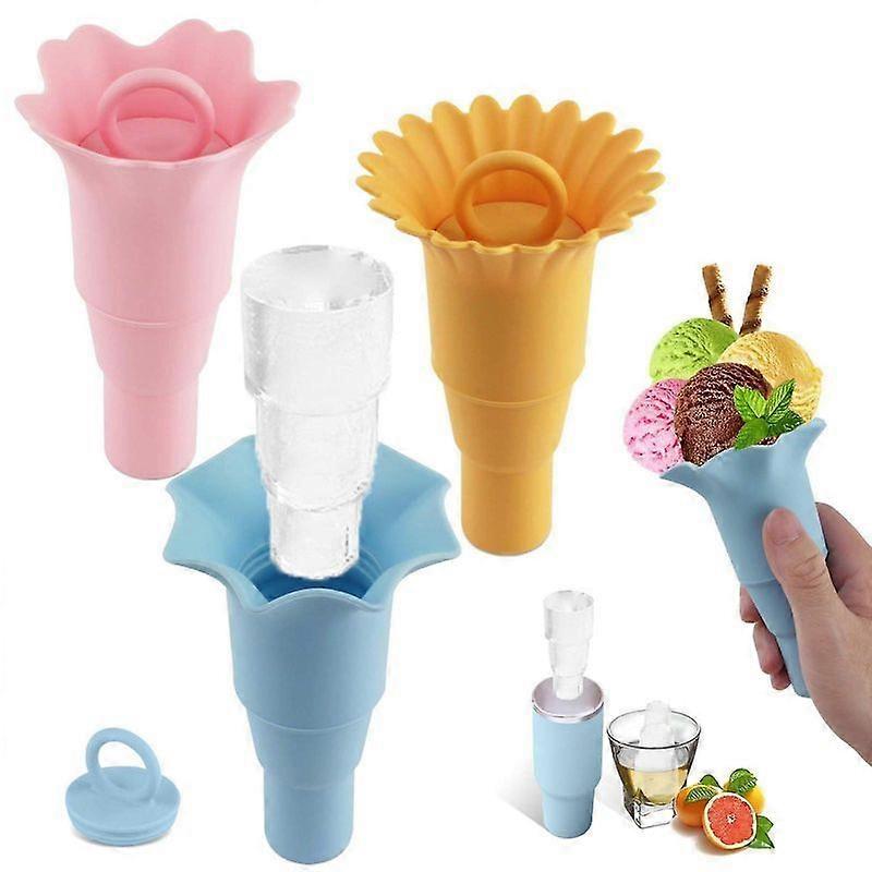 3 Pack Mini Ice Cream Cones, Plastic Ice Cream Cone Holders, Ice Cream Cones Cups, Kids Ice Cream Cones, Reusable Sustainable Freezing A