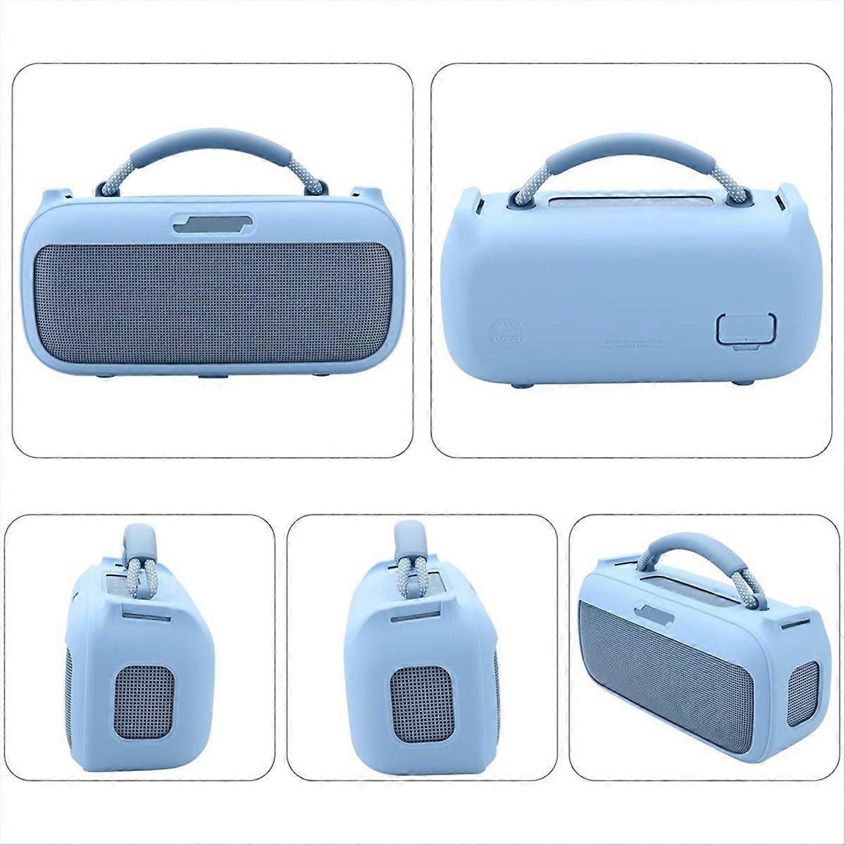  Silicone Case for Speaker, with Shoulder Strap Blue