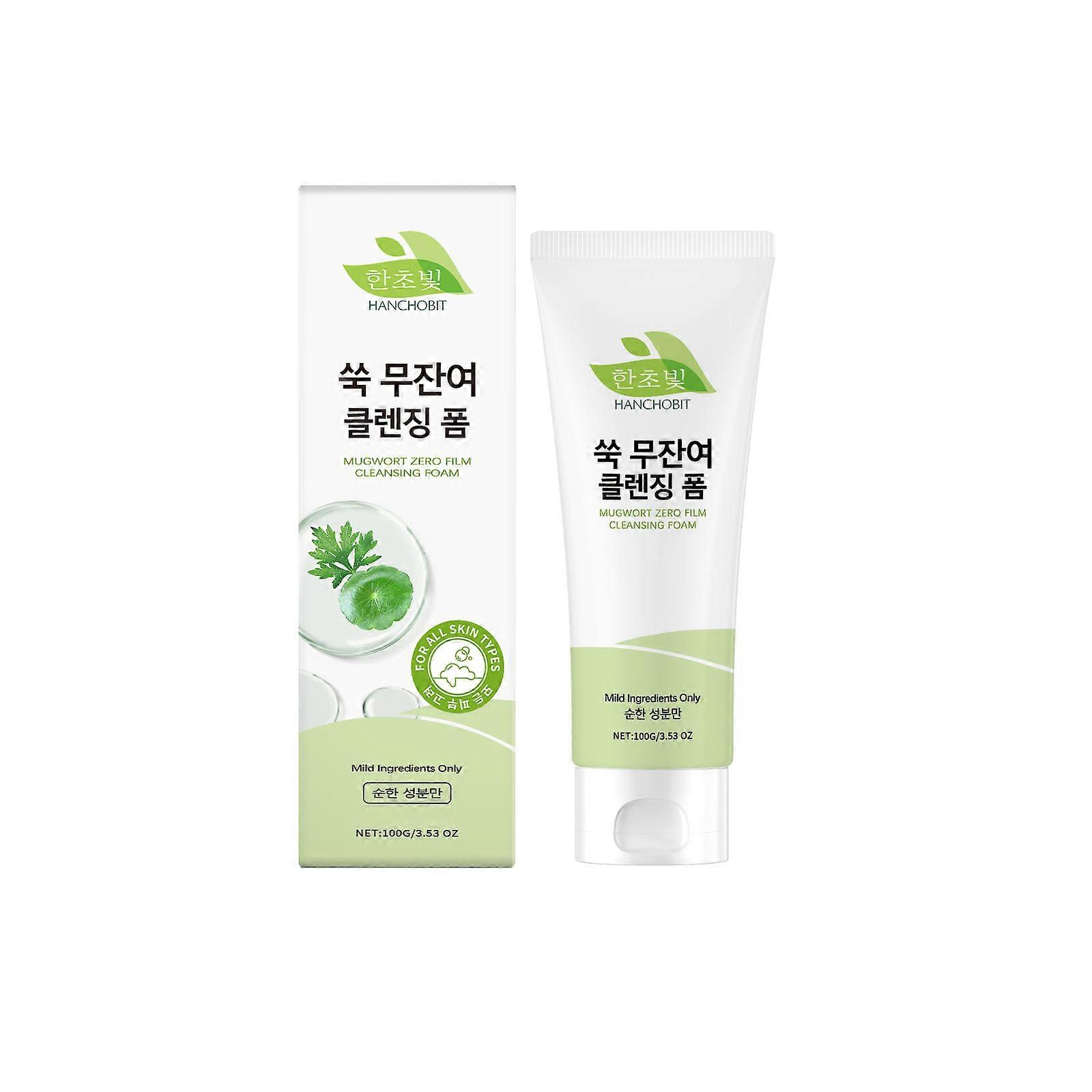 Hanchobit Mugwort Facial Cleanser Gently Cleanses The Face For Daily Use. Its Dense Foam Deeply Cleanses And Cares For The Skin
