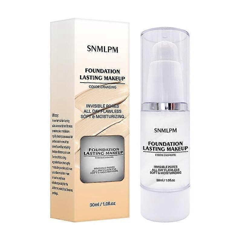 Snmlpm 30ml Color Changing Foundation Liquid Lasting Makeup Brighten Moisture Portable Concealer No es fácil desvanecer los cosméticos
