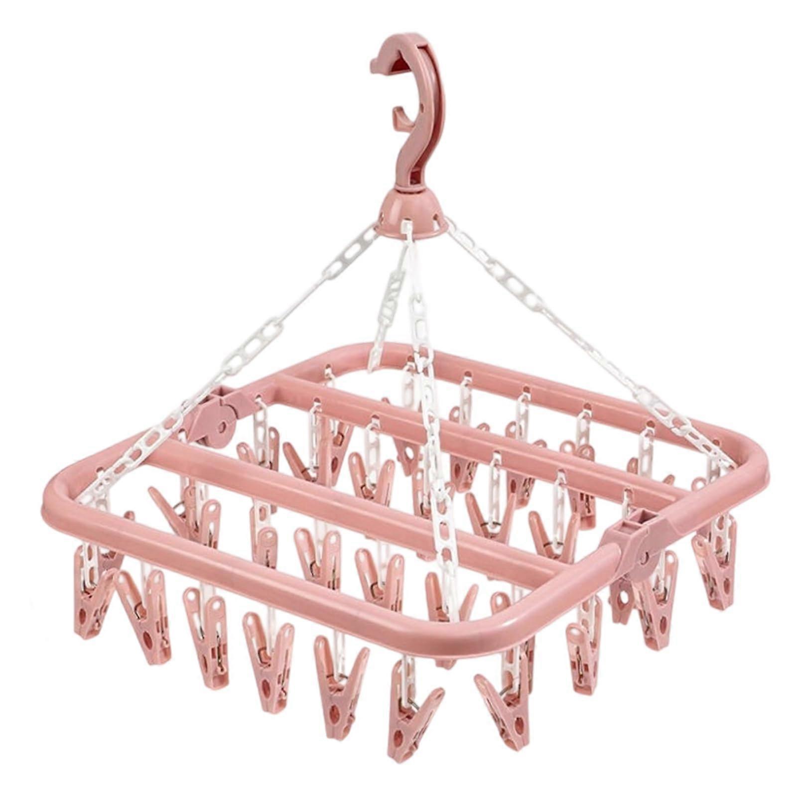 Heavy Duty 32 Clips Garment Hanger Large Laundry Loads Foldable Drying Rack SpaceSaving Design Pack