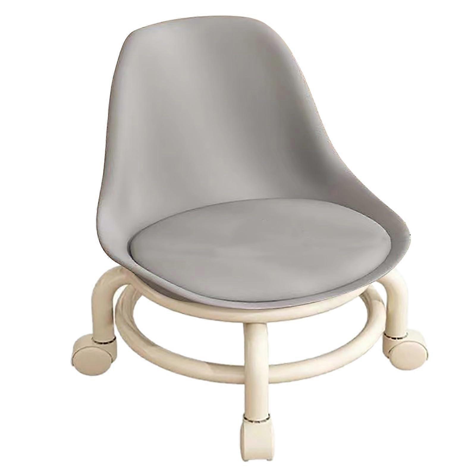 Low Height Rolling Stool For Home Use Children's Stool Grey Strong Bearing Capacity