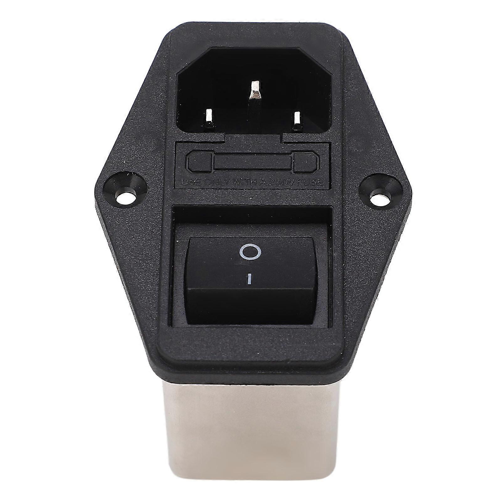 Rocker Switch Power Socket AC 115V 250V IEC Inlet Module Plug with Fuse for Equipment
