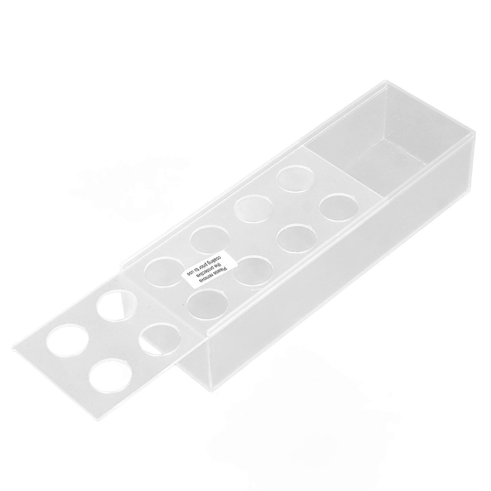 Acrylic Flower Vase Long Rectangle Transparent Modern Vase 12 Hole Flower Box with LED Lights 