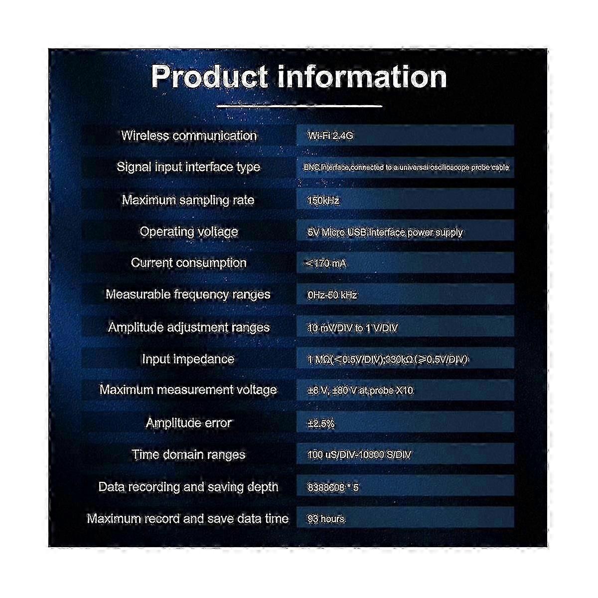5 canale WiFi 2.4G USB Synchronous Osciloscope Sampling Rate Automatic Amplitude Measure BNC Si