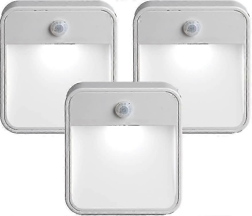 Battery-powered Motion-sensing Led Stick-anywhere Nightlight, 3-pack, White, 3 Count Edition 1105