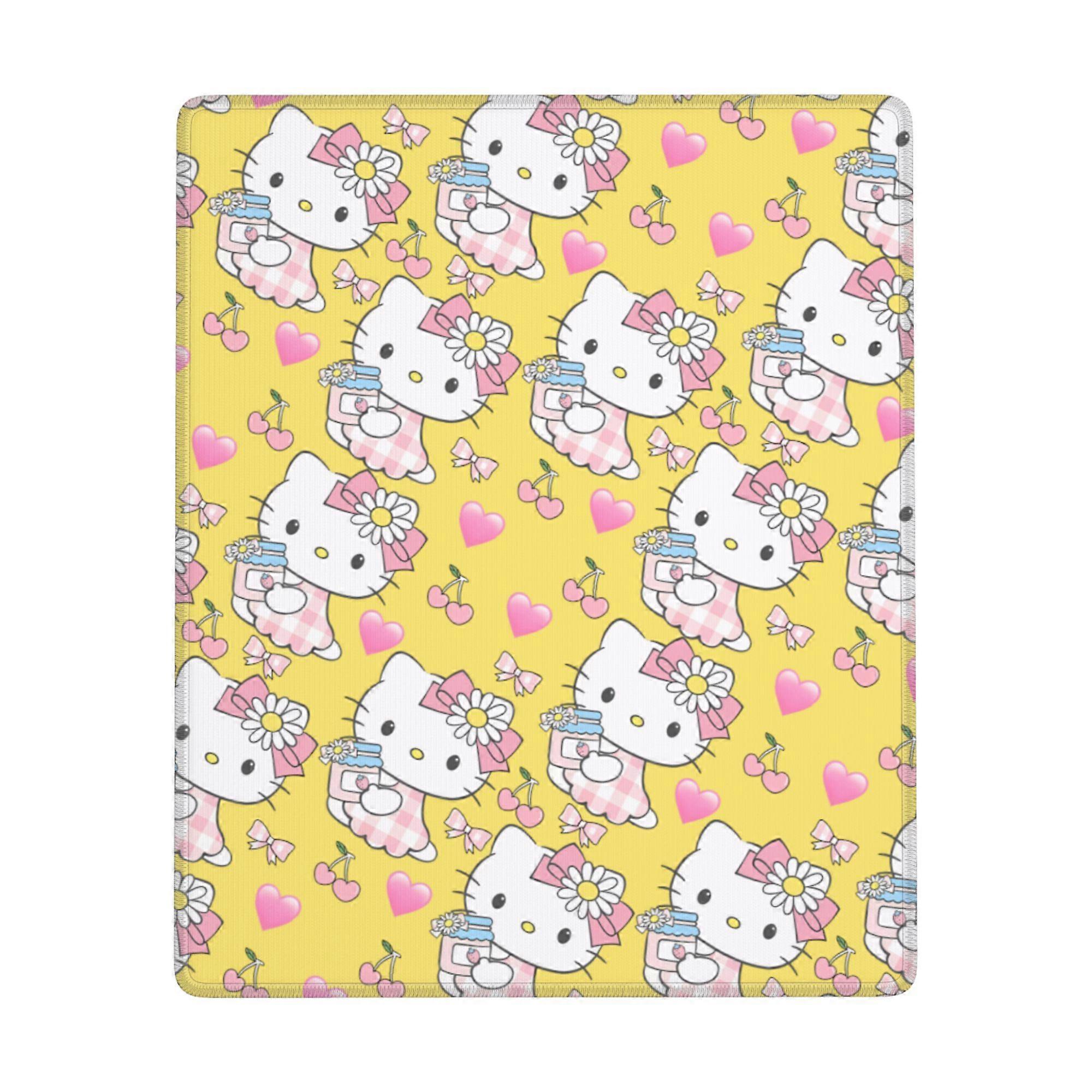 Hello Kitty Anti-slip Rubber Mouse Pad Square Waterproof Desk Pad Suitable for Desktop Decoration Desk Accessories 7x9in (Vertical)