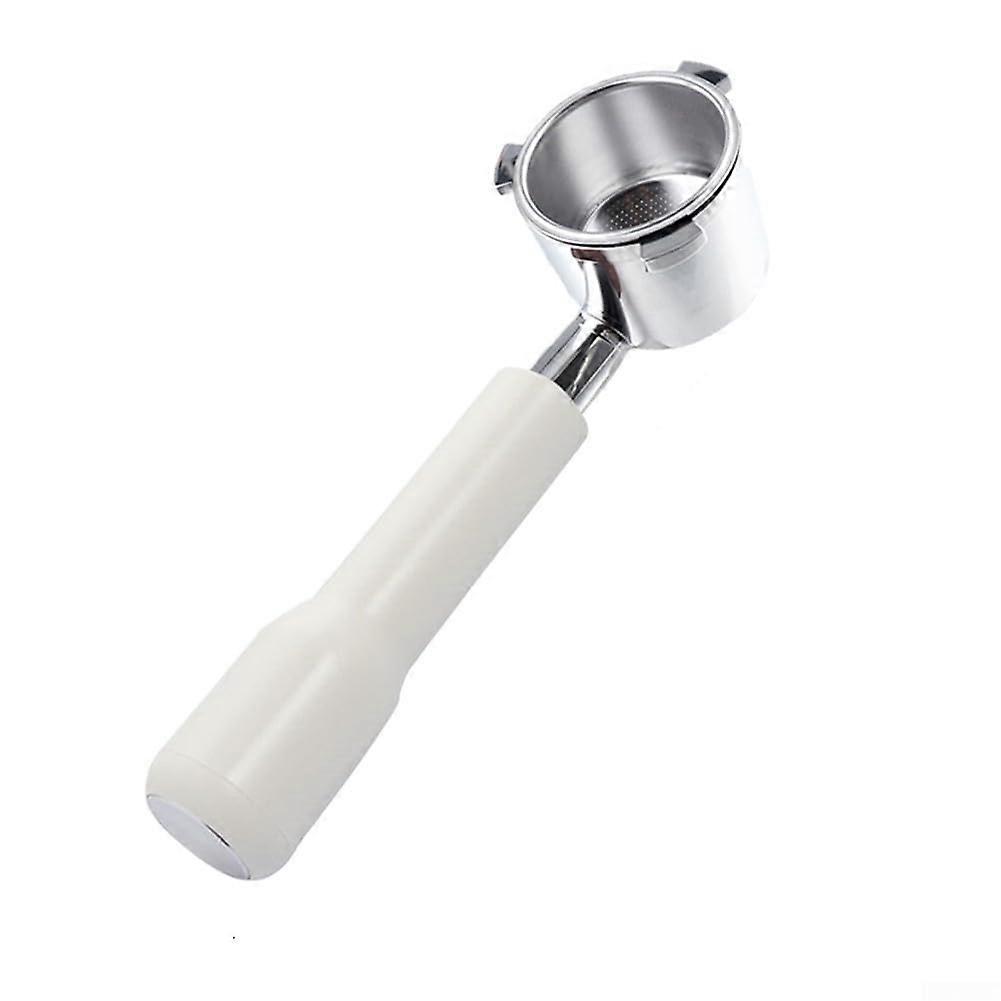 Bottomless Handle Solid White Steel Modification Part Compatible With Espresso Machines