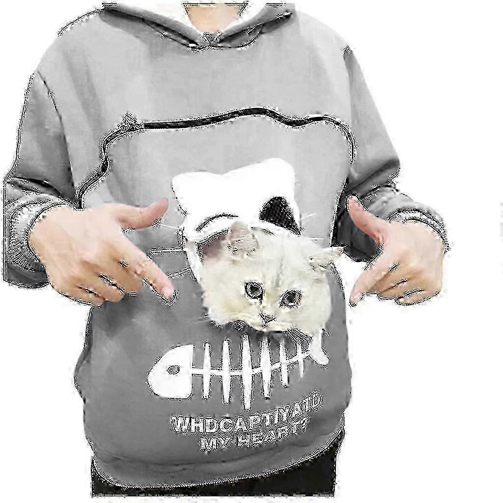 Moletom com Capuz Feminino Fashion Cat Lover com Bolso Canguru e Estampa de Patinhas de Cachorro, Blusa de Moletom com Zíper e Manga Longa, Estilo Sudaderas Jzz TOP