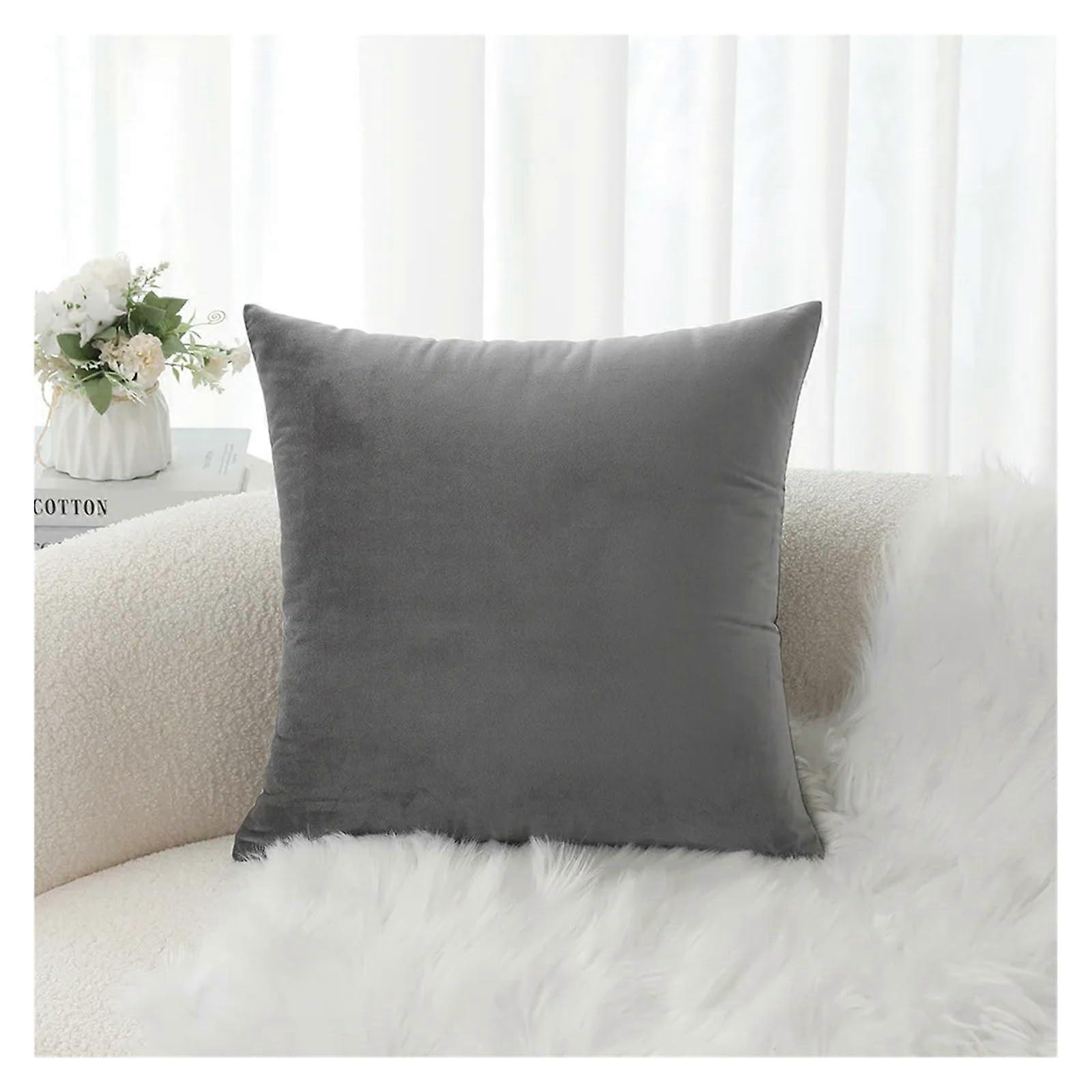 Pillowcases Velvet Solid Color Throw Pillow Cover For Sofa Style 21 30x50/45x45/60x60cm Without Insert
