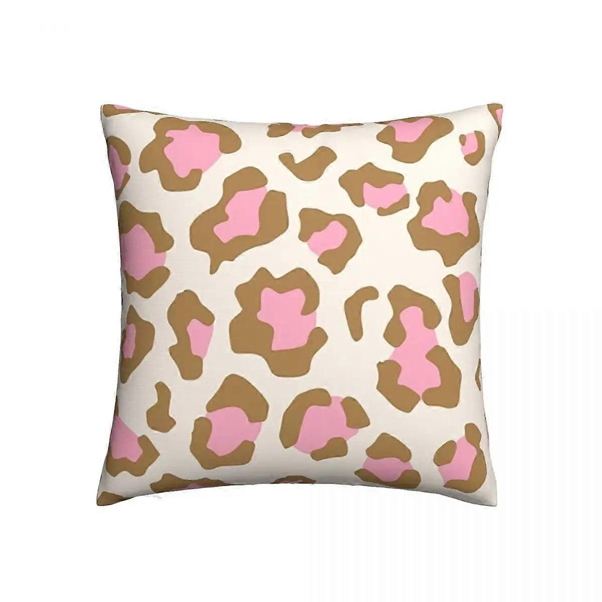 Pink Leopard Texture Pattern Pillowcase Printed Polyester Cushion Cover Decorative Animal Spots Skin Pillow Case Cover X