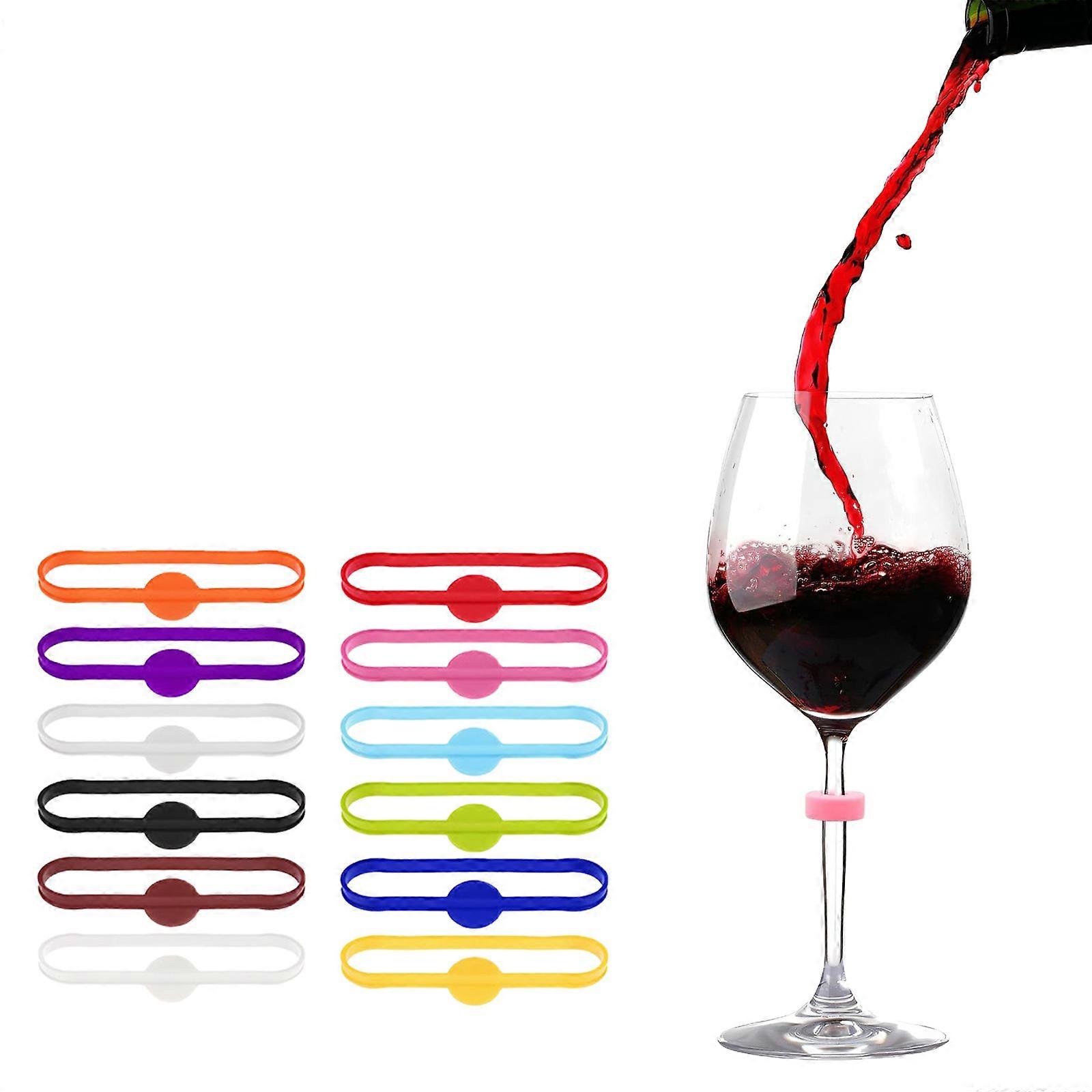 12pc Silicone Drink Identifier Clips For Parties Efficient Nonslip Glass Markers With Multiple Color Multicolor