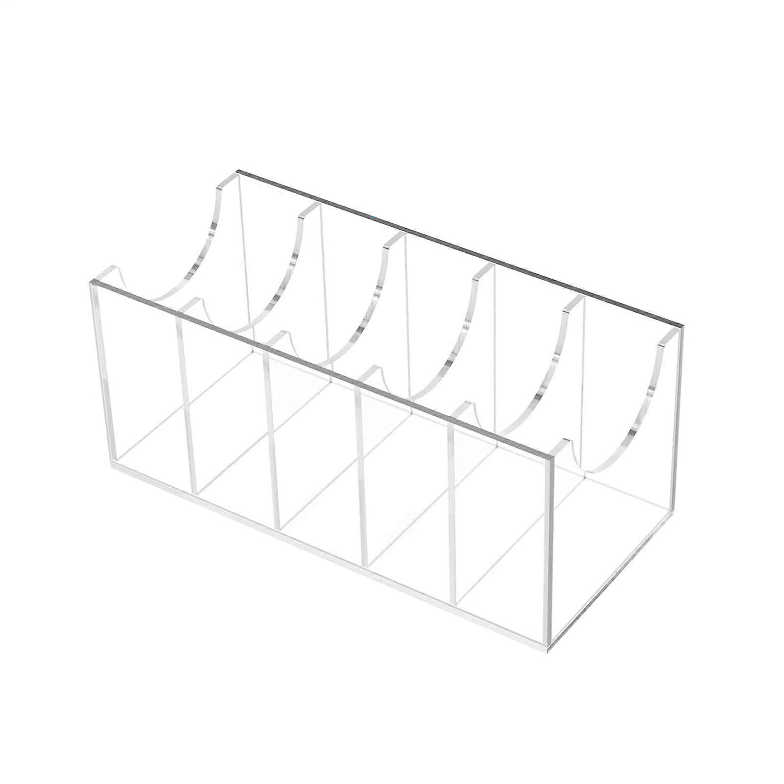 Acrylic Strap Organizer Transparent Display Box Medium 5Grid Belt Holder Case MultiSlot Storage