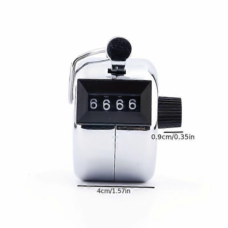 1 Piece of Iron Handheld 4-digit Digital Answer Counter, Non Rechargeable Metal Counter, Used for Counting and Coaching Tools