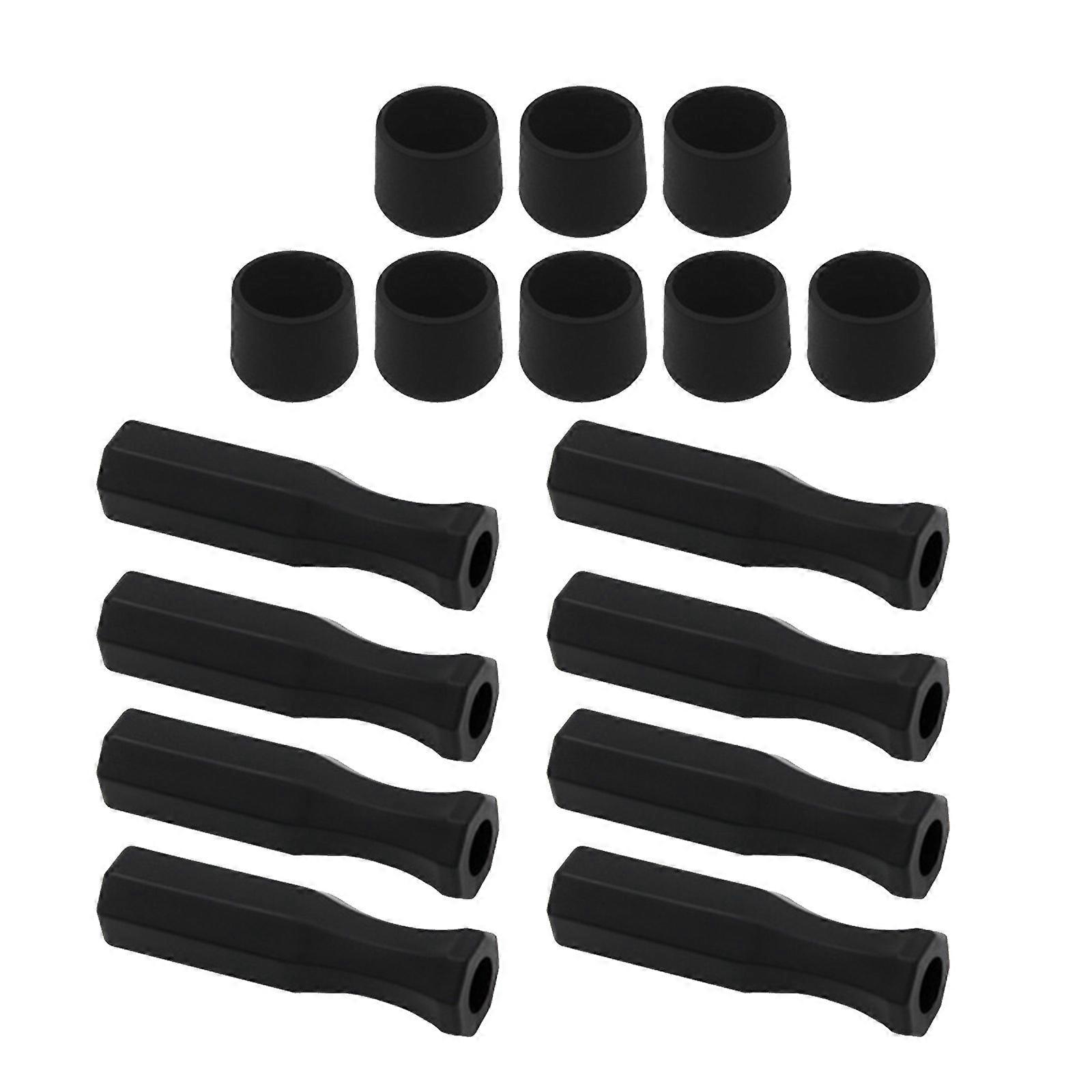 8Pcs Plastic Octagonal Handle Grip Caps Replacement Set For Table Soccer Machine Ergonomic Thumb Curves Antislip Design Multicolor