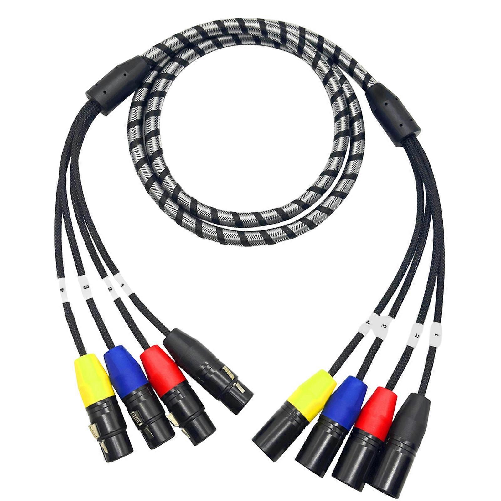 Braided 4Pin Auditory Cable With Braided Shield For Clear Signal Transmission In Live Event Multicolor