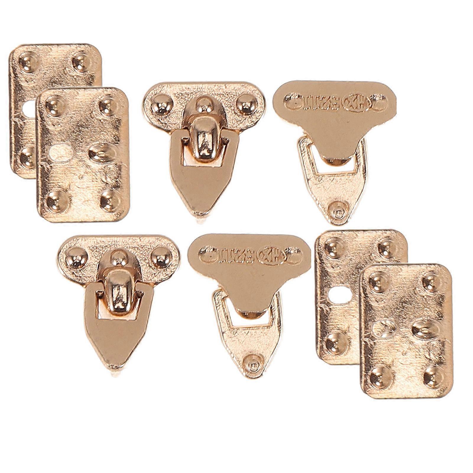 Mini Suitcase Clasps For Dollhouse Accessories With Rectangular Shape And Golden Color Suitable For DIY Projects In 4 Sets