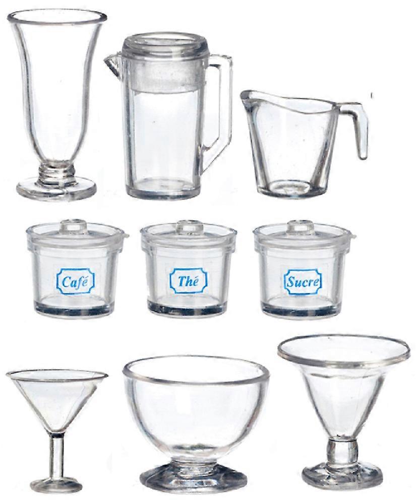 Dolls House Clear Kitchen Storage Cookware Accessory Set 1:12 Scale