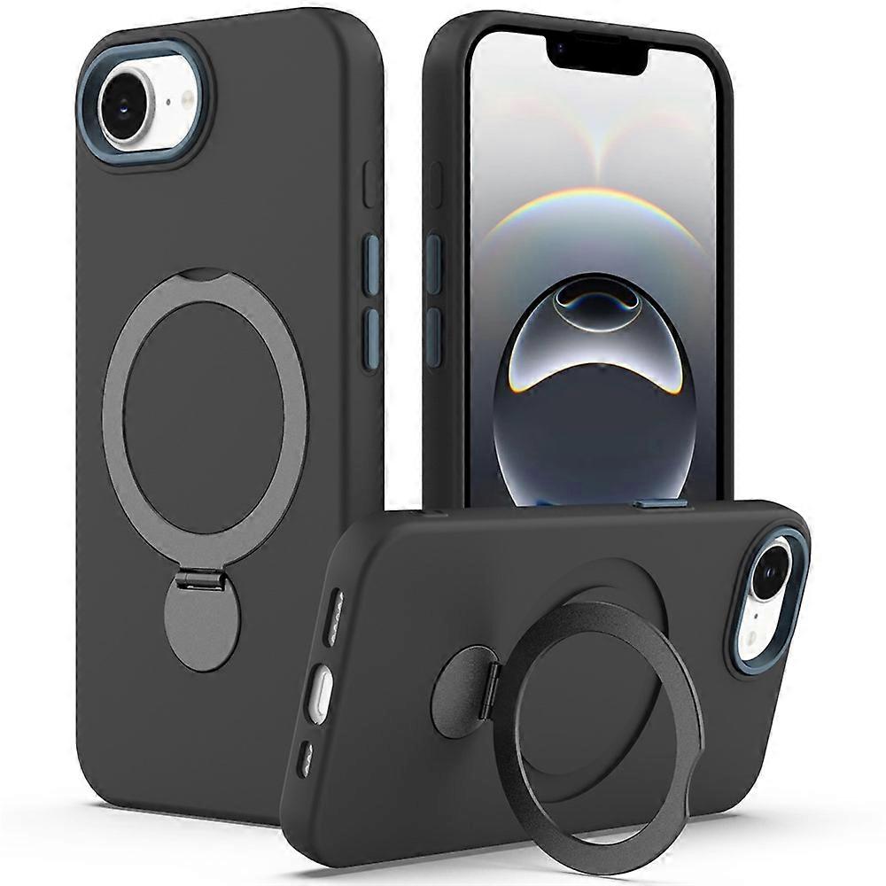 Compatible For iPhone 16e Case Compatible with MagSafe Rotating Ring Kickstand TPU + PC Phone Back Cover