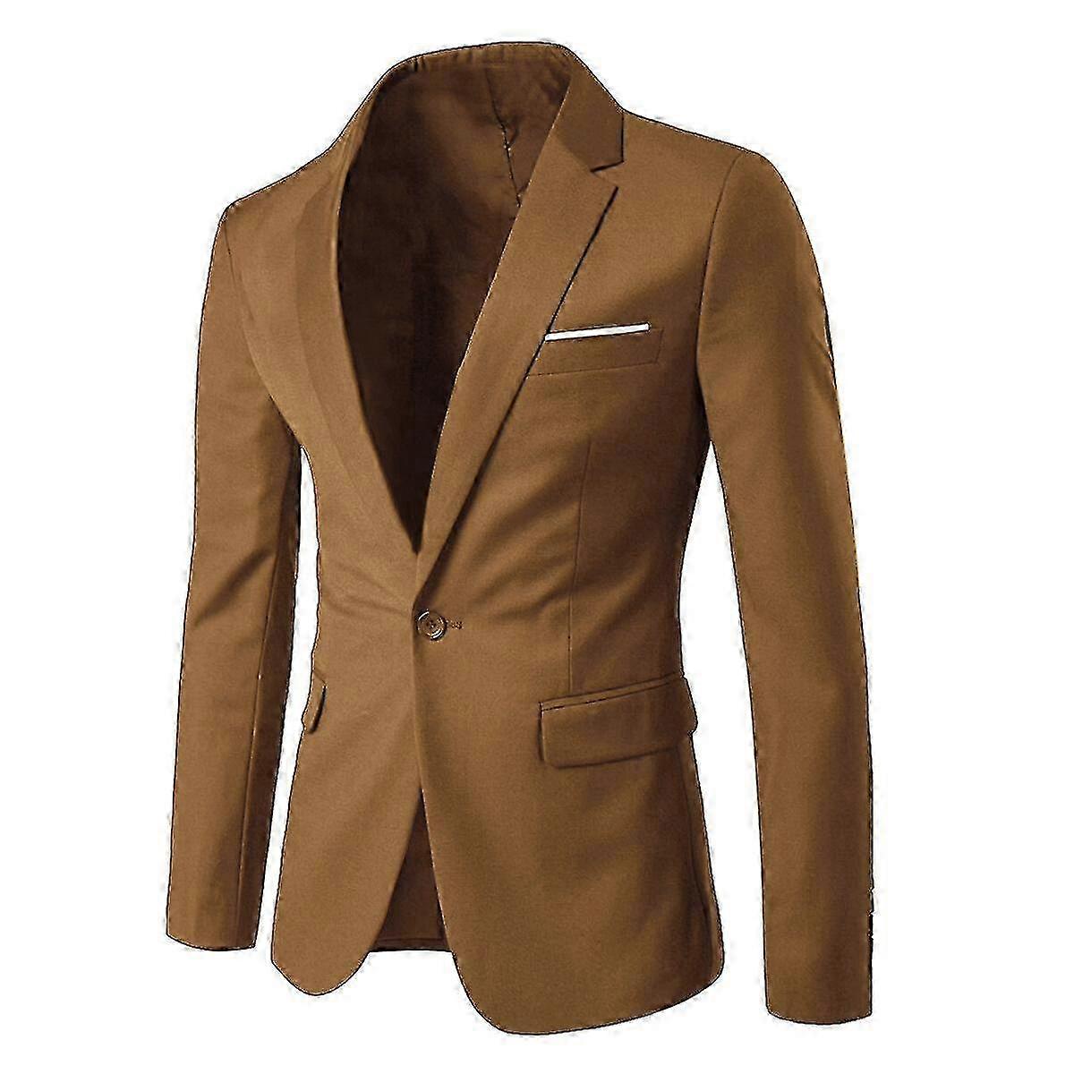 Heren blazer slim fit - zakelijke bruiloft effen kleur colbert