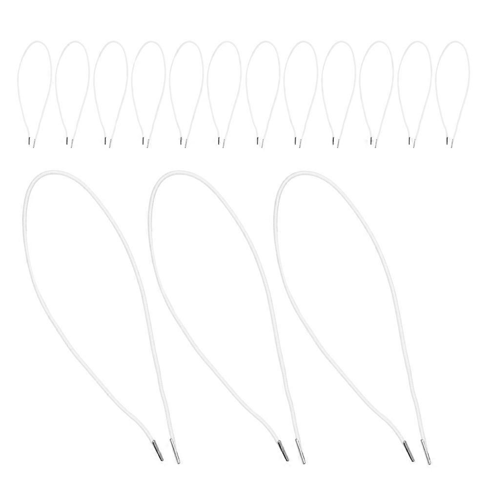 Elastic Barbed Cord with Metal Ends for Face Mask Straps 50Pcs White Elastic