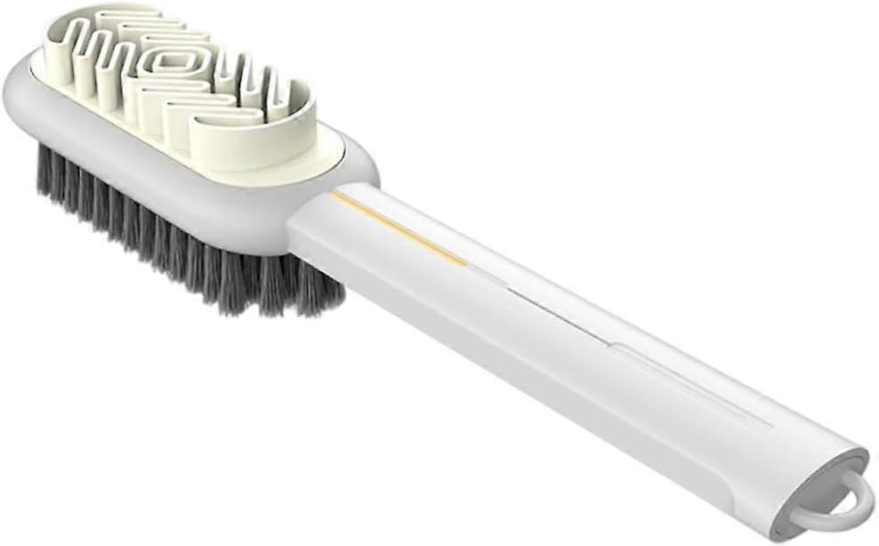 Suede Shoe Brush and Rubber Eraser 2 in 1 Cleaner with Handle for Nubuck and Suede Care (White)