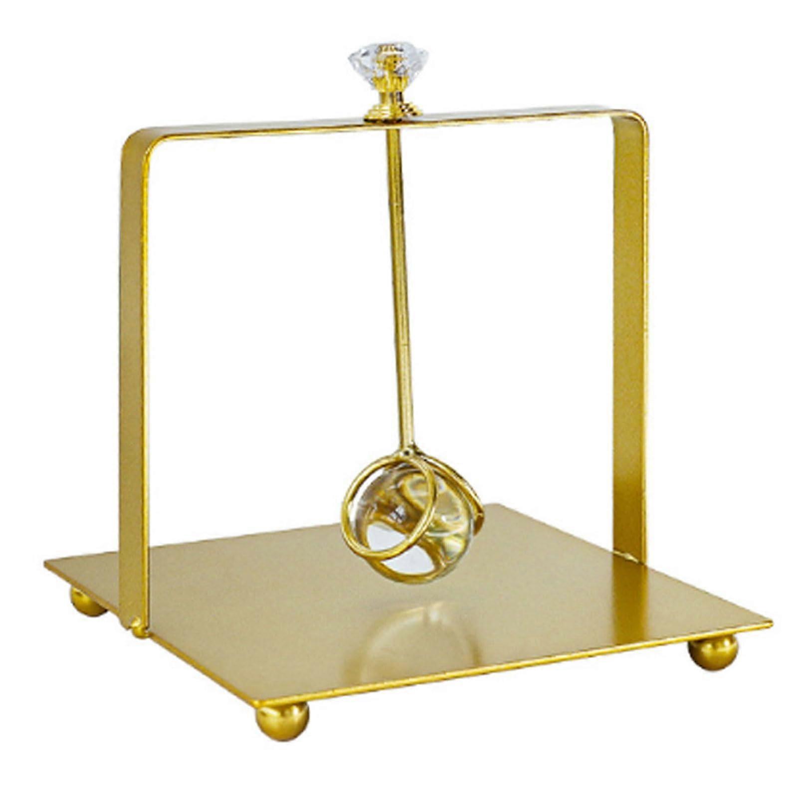 Iron Paper Towel Holder with Crystal Accents Square Napkin Rack Tabletop Press Stand Golden