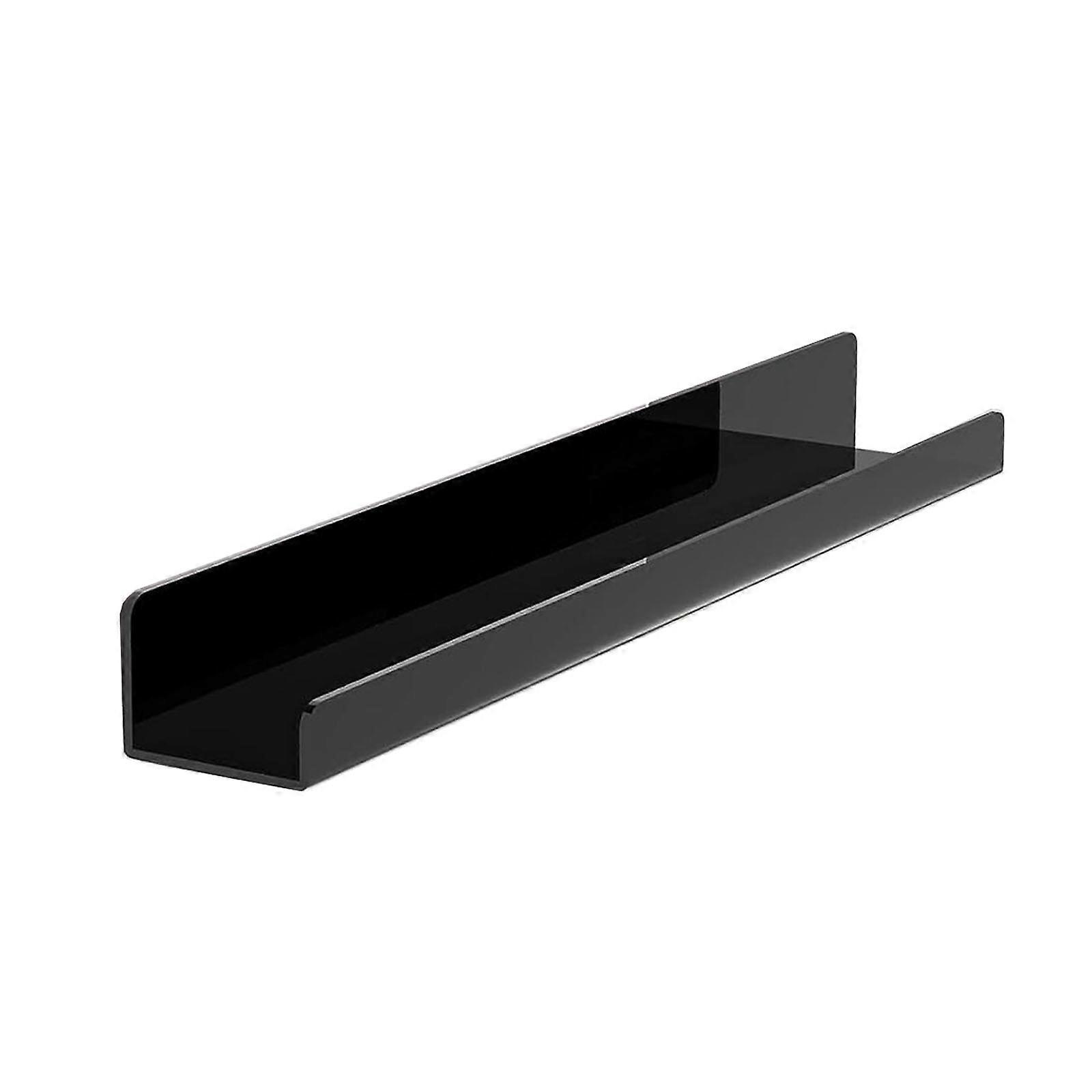 Magnetic Acrylic Book Shelf Stylish and Practical Floating Wall Rack Modern Picture Ledges Display for Organized Storage  Black