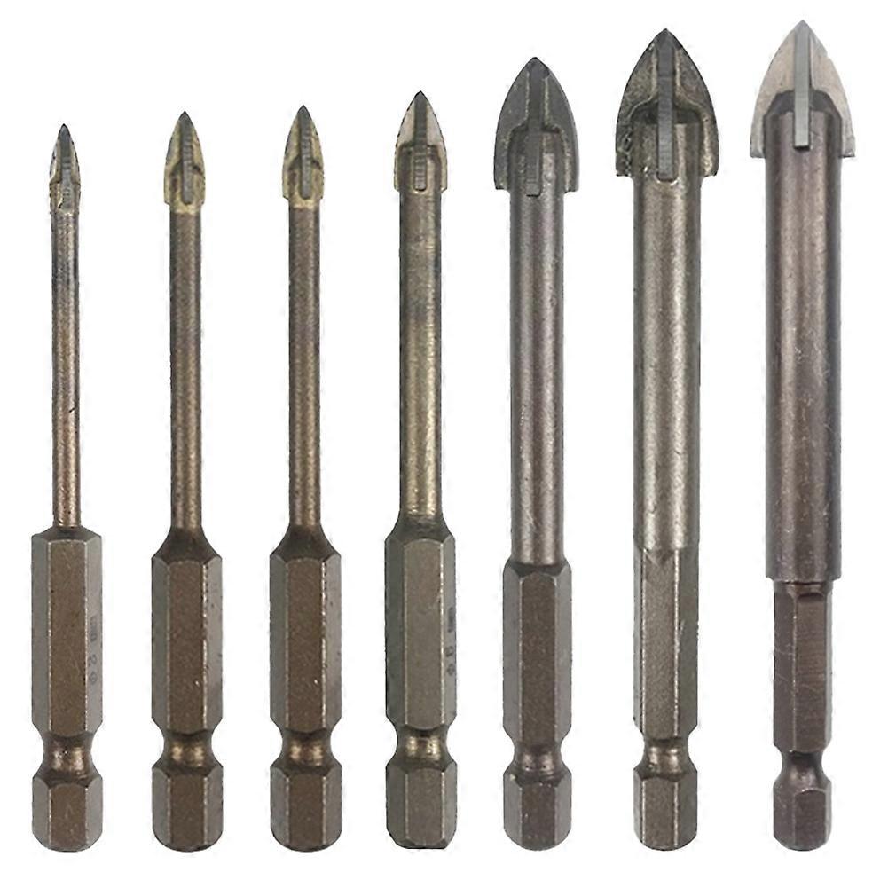 Tile Drill Bit Concrete Cement Drill Bit Multi-Function Punch Hole Opener Four-Edged Triangular Drill Bit Set Carbide