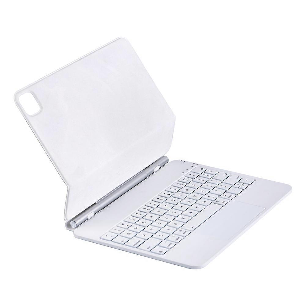 Teclado mágico para iPad Air 6 e 11 polegadas com capa magnética, touchpad e teclado sem fio Bluetooth, branco.