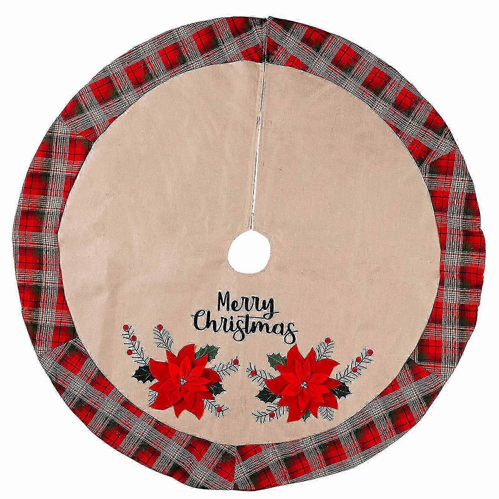 Jupe de sapin de Noël en tissu écossais 106 cm pour décoration de Noël