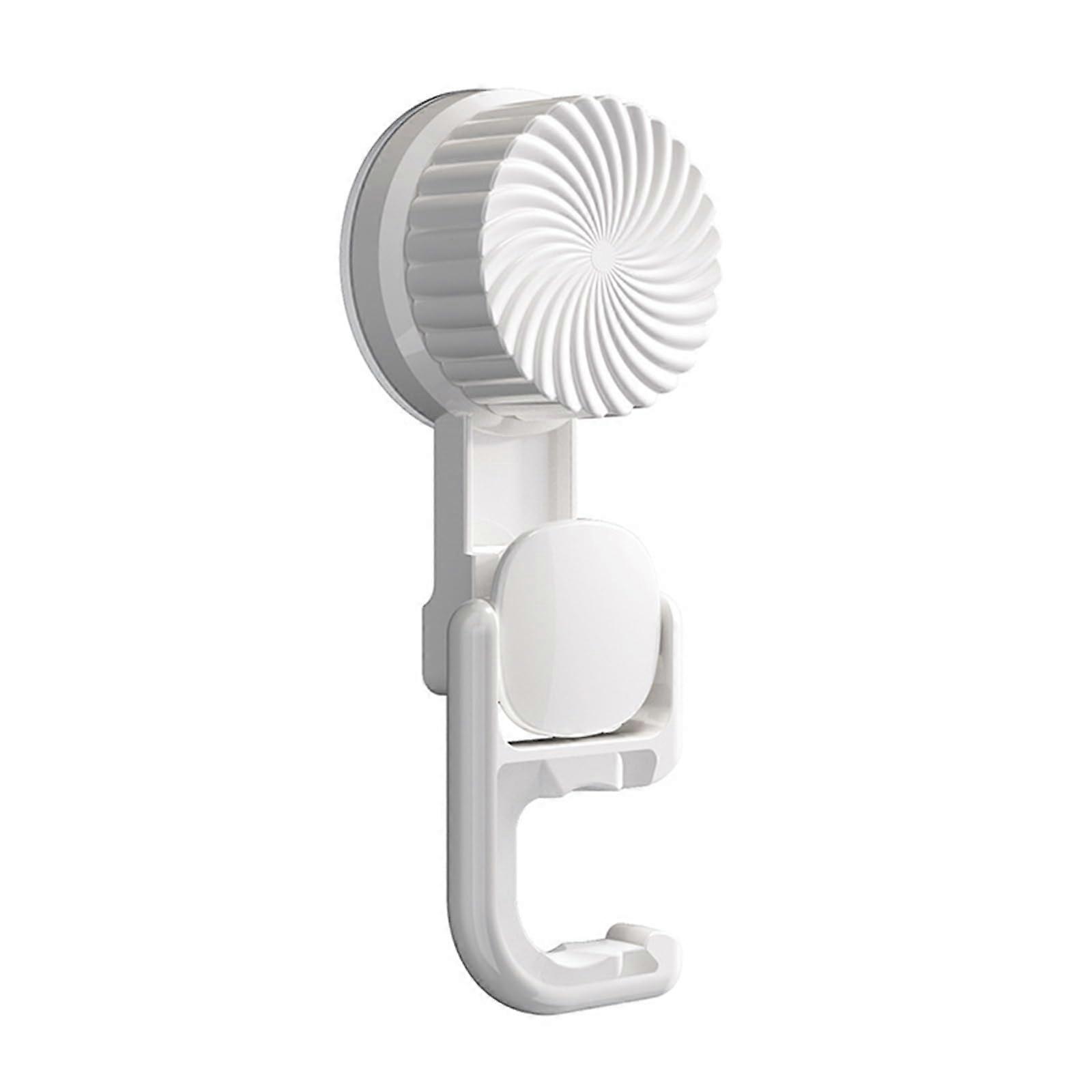 Wall Mounted Broom and Mop Holder with NoDrill Suction, Traceless Grip, AWhite