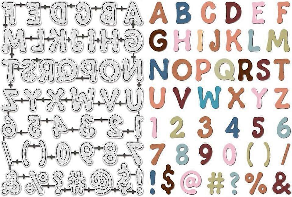 Alphabet and Number Metal Cutting Dies for Card Making Letters Alphabet Metal Die Cuts with Signs Carbon Steel Embossing Template Scrapbooking Templat