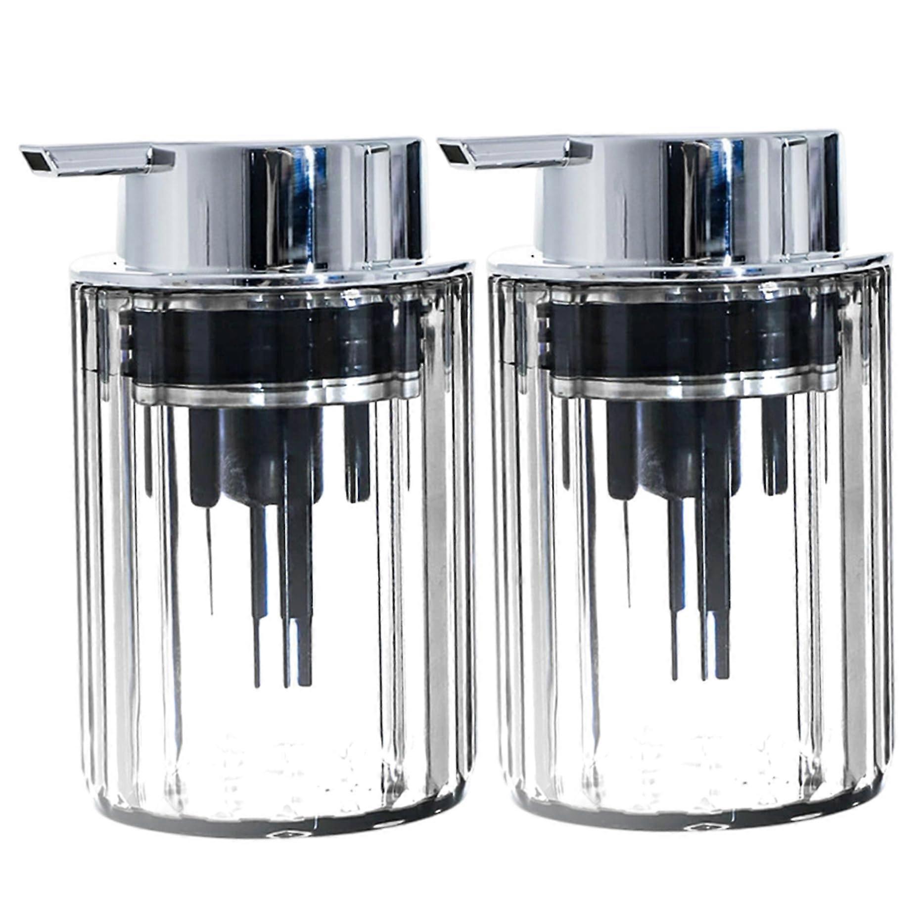 Foaming Hand Soap Dispenser 2 Pack 200ml Clear Plastic Pump Bottles for Bathroom Kitchen