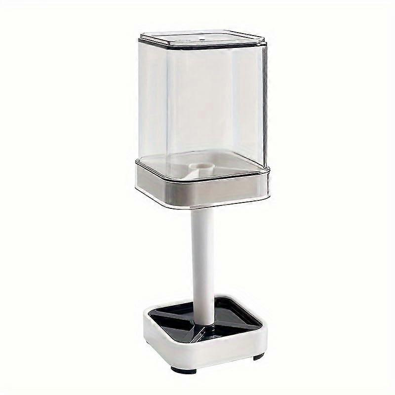 Bathroom Toothbrush Holder with Cover and Cup, 3Slot Detachable Organizer for Toothpaste and Brushes