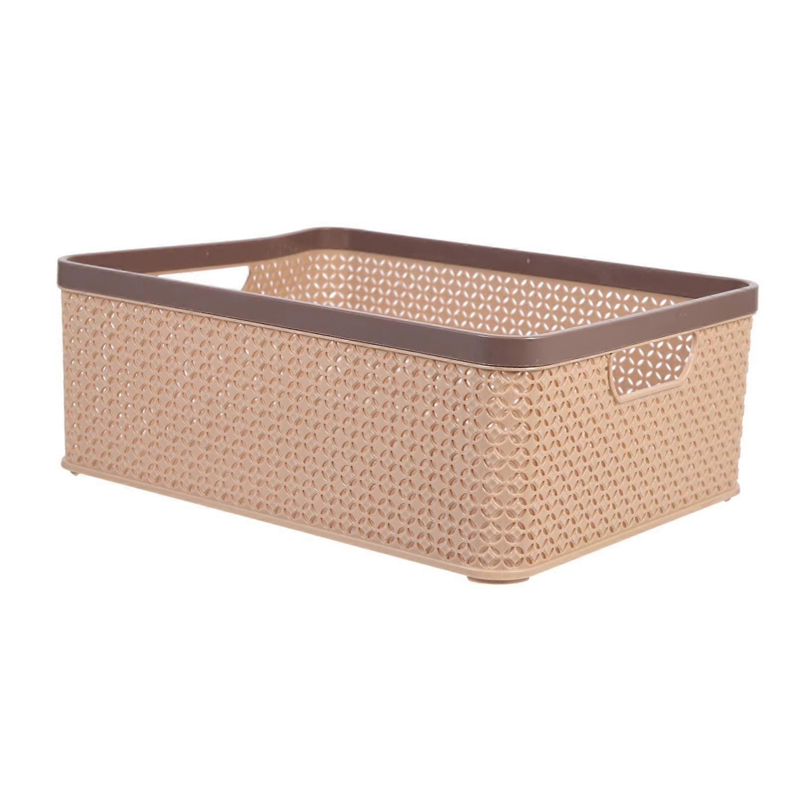 Large Capacity Stackable Storage Basket with Hollow Handle for Kitchen, Office, Bathroom and Bedroom