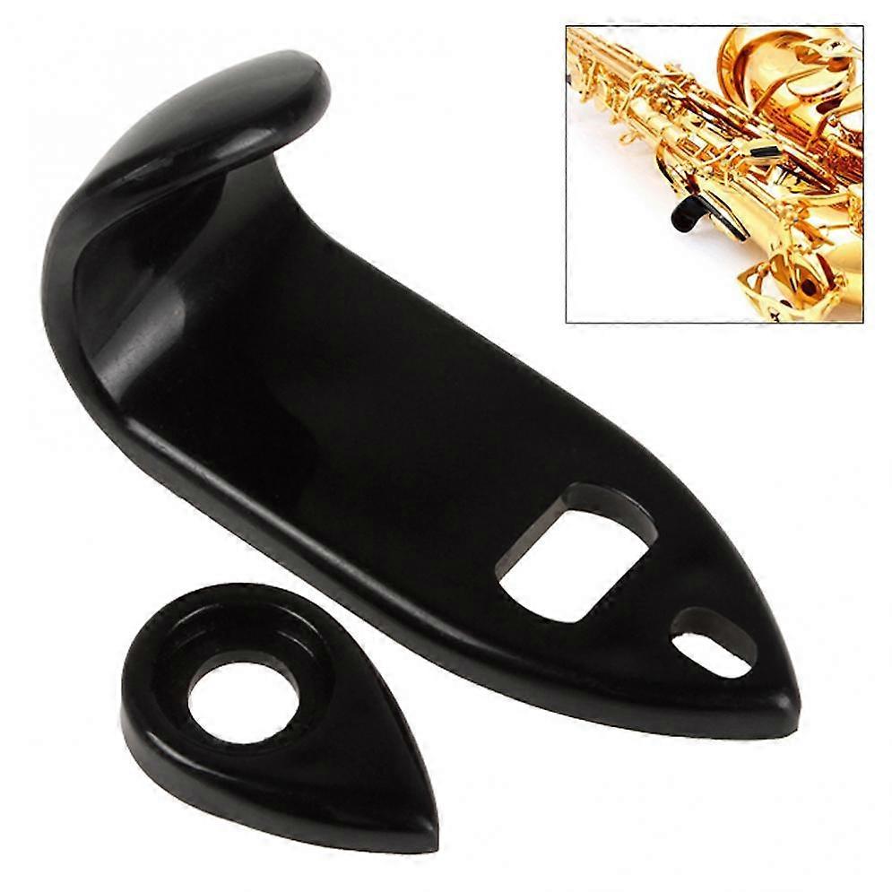 2 Pcs Black Rigid ABS Large Thumb Picks for Alto Saxophone
