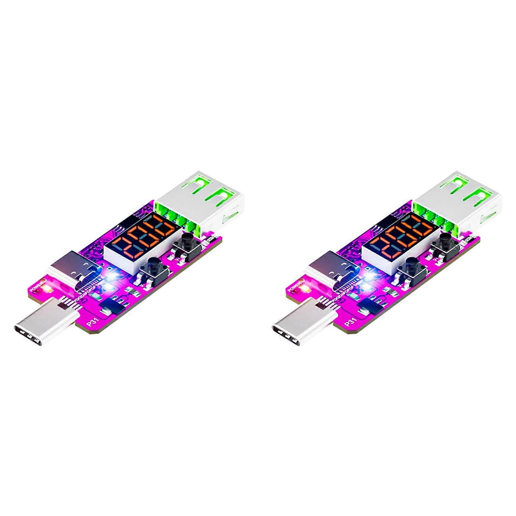 2X PD3.1 28V Quick ReCharge Trigger Automatic Digital Display Voltage Meter Ammeter Voltage Current Detector Board