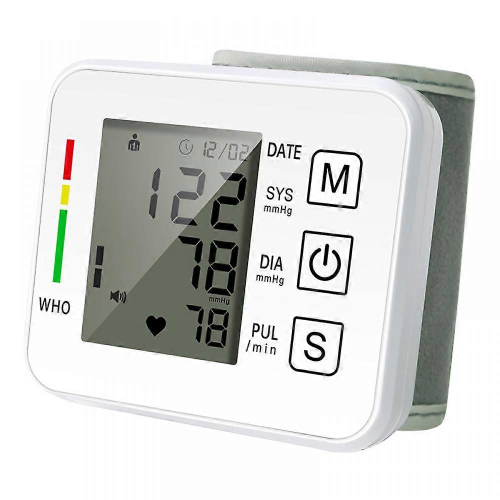 Highly Accurate Wrist Blood Pressure Monitor, Digital Rechargeable with Backlit LCD Display Compatible with Clear Readings Anytime, Adjustabl