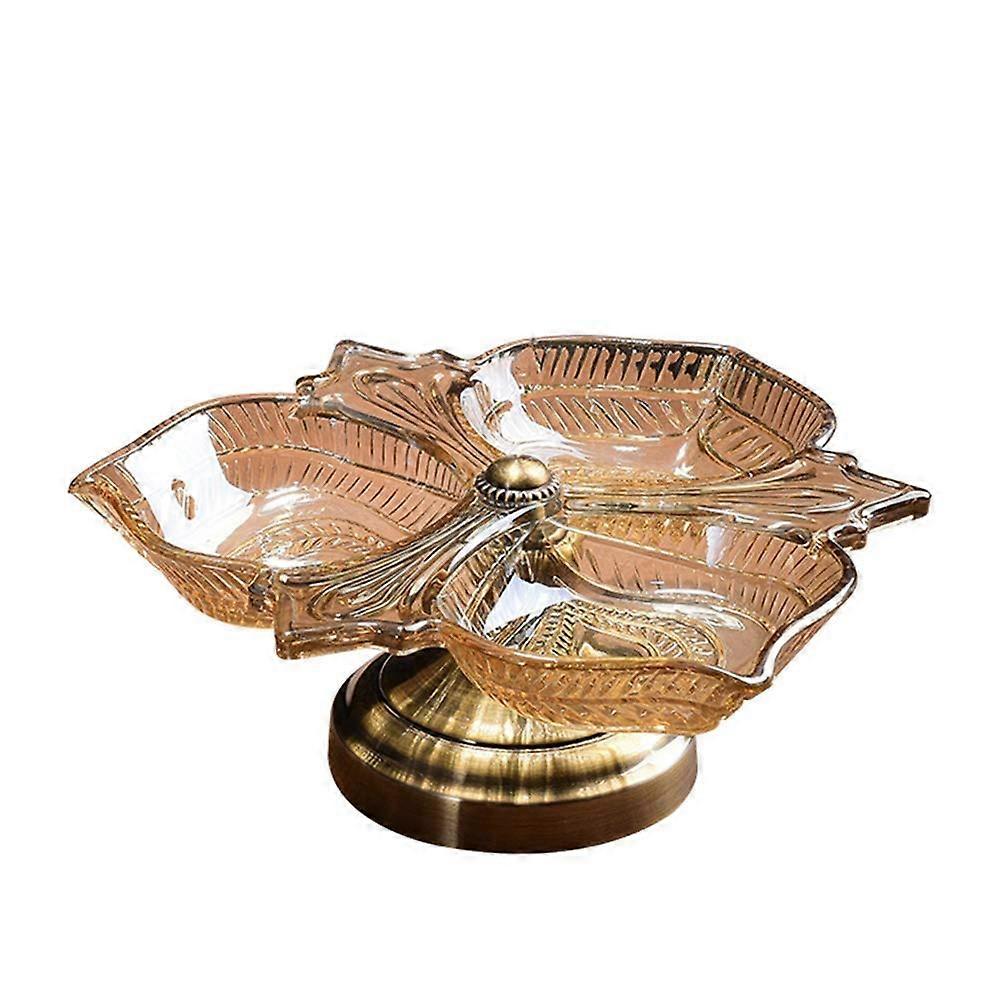 Crystal Snack Tray with Elegant Crystal Finish, MultiCompartment Serving Platter for Parties and Weddings