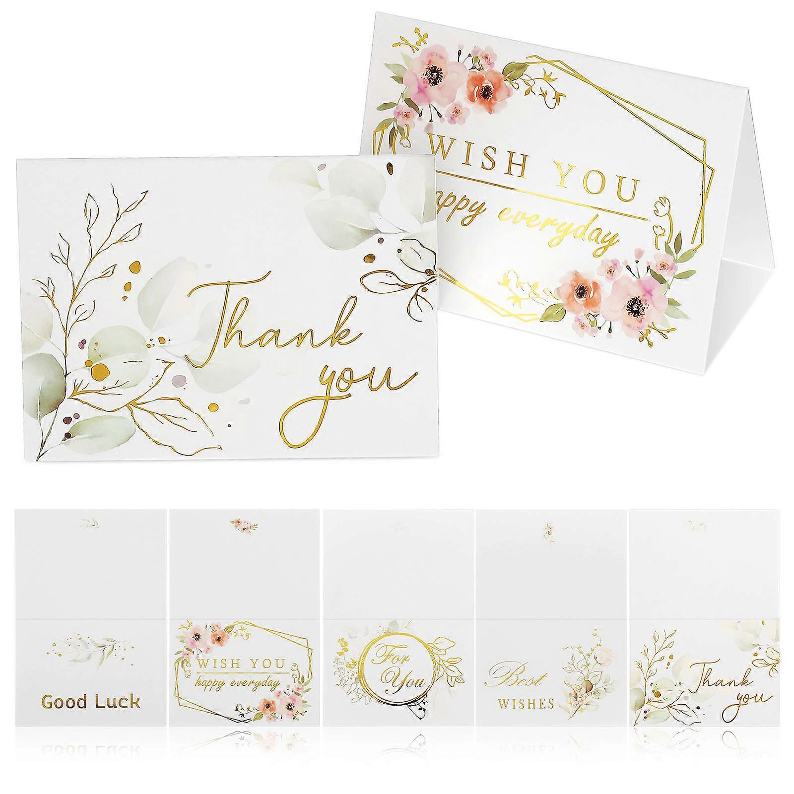 Aesthetic Thank You Cards Gratitude Expression For Birthdays Funerals Rectangular 25Pcs