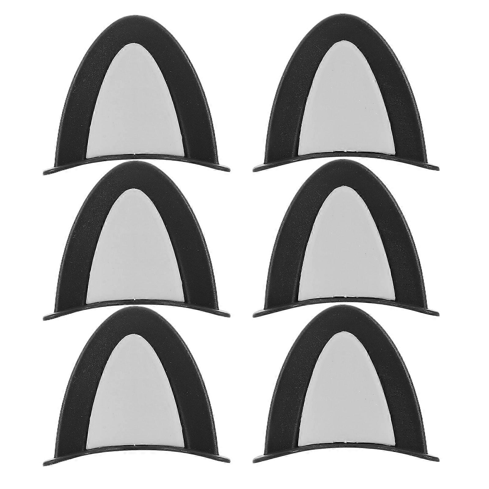 Cat Ears for Motorcycle Decoration 3Pairs Black ABS Material