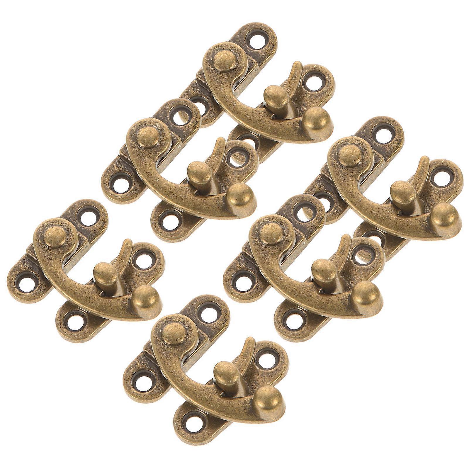 Antique Alloy Box Latch for Locking Case 6Pcs Vintage Hook Hasp Set