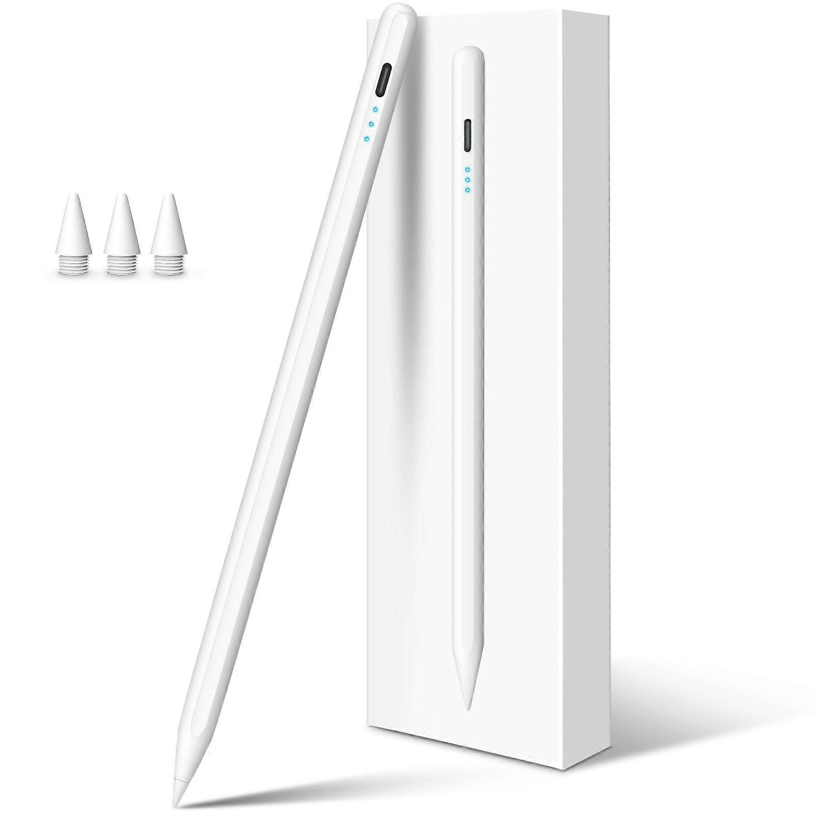 iPad Stylus Pen with Fast Charging, Palm Rejection, Magnetic, Compatible 20182025 iPad White