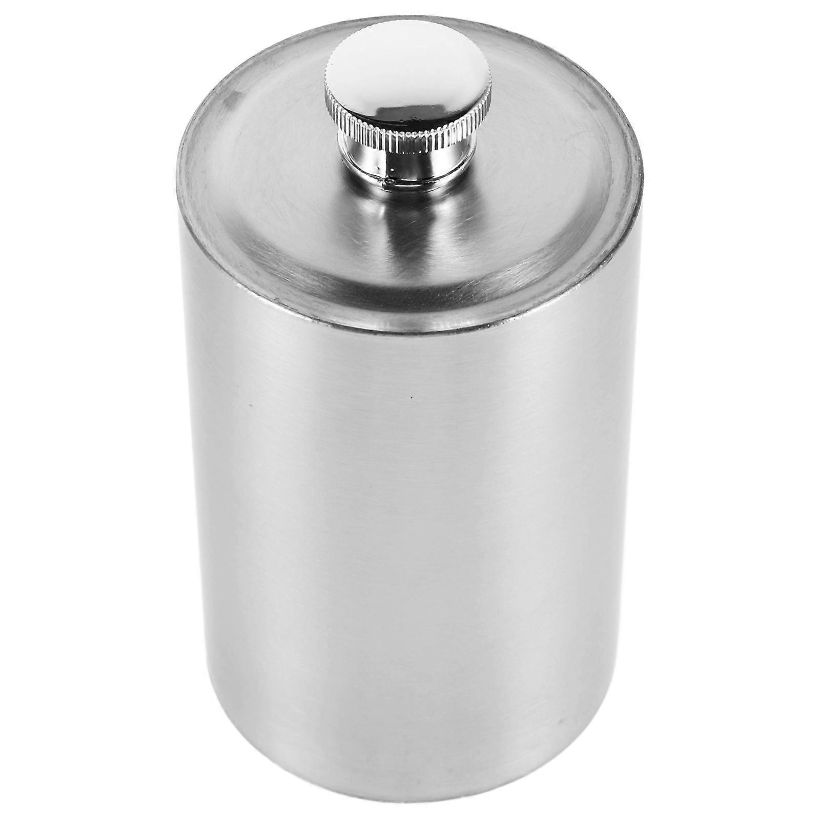 Stainless Steel Flask for Storage Silver with Tight Seal Lightweight Compact and Cylindrical Design 0.2L Capacity