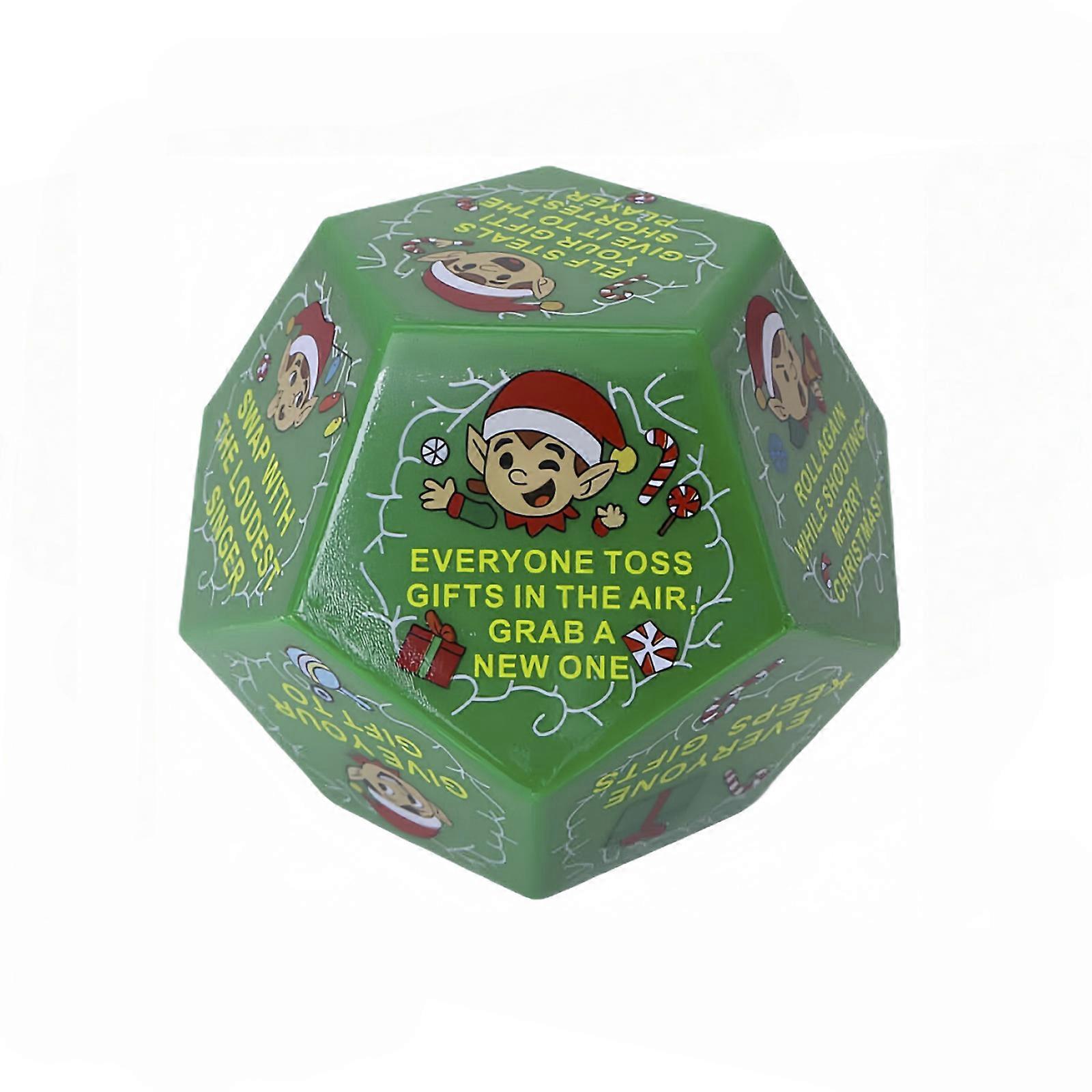 D��s d'��change de cadeaux de no?l �� 12 faces, accessoires de jeu pour f��te de no?l, r��gles multiples, fournitures de bureau pour f��te de vaca