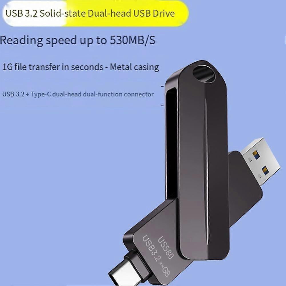 US580-Type C Solid State Drive High-Speed Data Transfer Up to 530mb/S Portable SSD for Efficient Storage 128GB